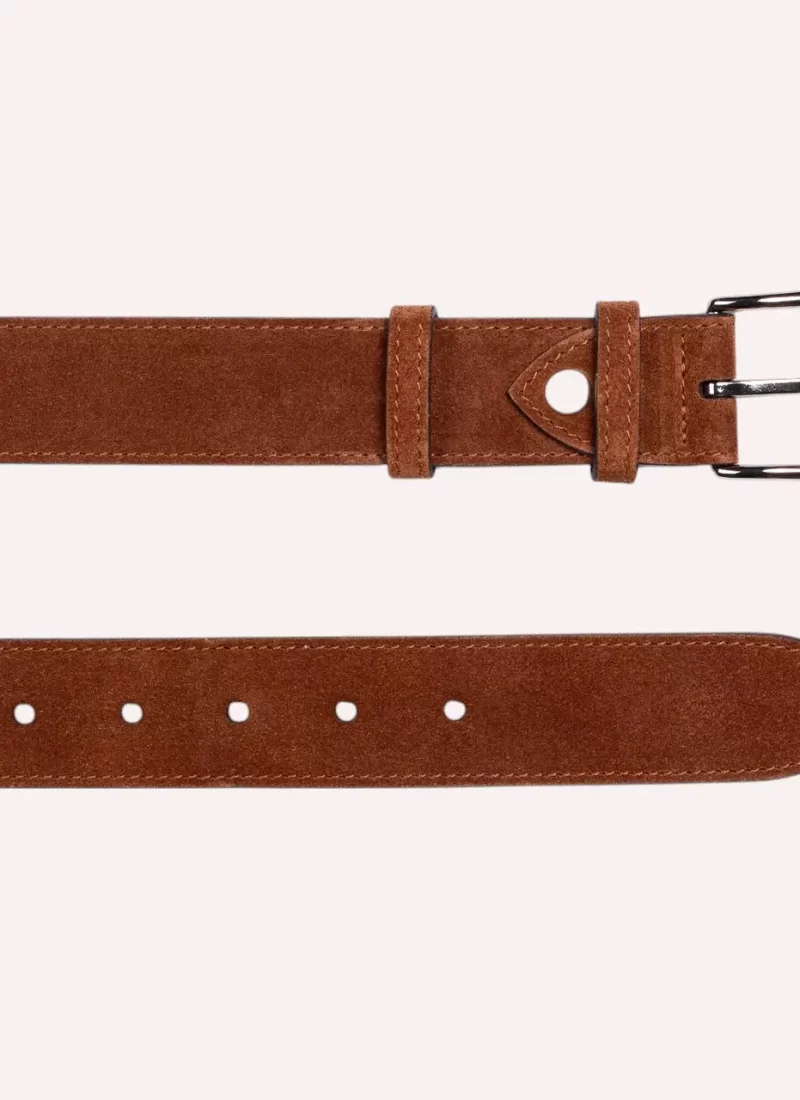 Ceinture Armand - Velours marron - à plat-Daguet