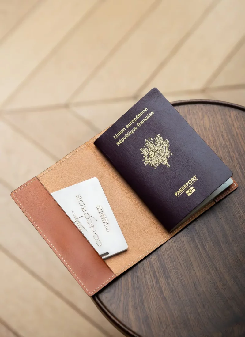 Porte Passeport Cuir Daguet France