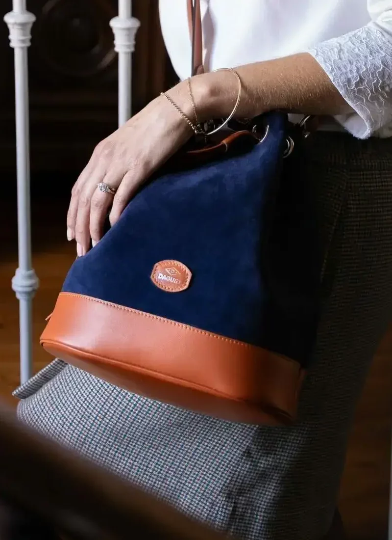 Sac Velours Bleu Daguet France